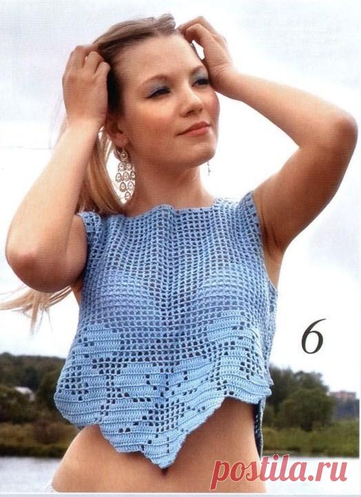 Ажурный топик в филейной технике крючком | Knitting-cluB   Вязание для Вас спицами и крючкомKnitting-cluB   Вязание для Вас спицами и крючком