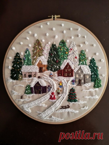 Вышивка к Новому году Вышивка к Новому годуПяльца можно использовать как раму для вышивки.Особенно если они деревянные.