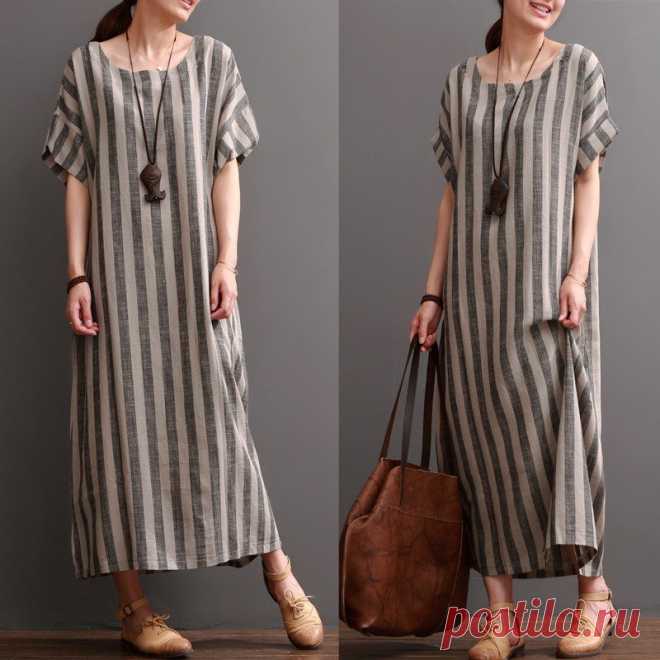 Women Cotton Linen Loose Dress – Buykud