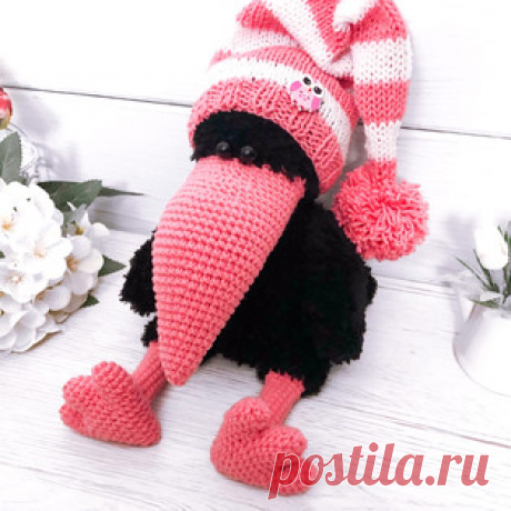 Карлуша амигуруми. Схемы и описания для вязания игрушек крючком! Бесплатный мастер-класс от Нины Сухина по вязанию вороны по имени Карлуша. Высота вязаной крючком игрушки примерно 29 см. Для изготовления такой ворон…