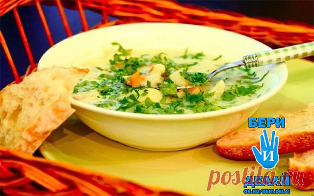 Суп из цветной капусты со сливками и петрушкой