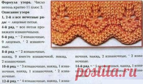 Красивая кайма спицами