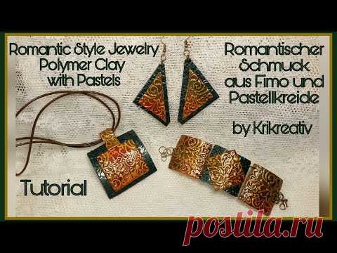 Romantic Style Jewelry , Polymer Clay with Pastels, Tutorial. Romantischer Schmuck,
