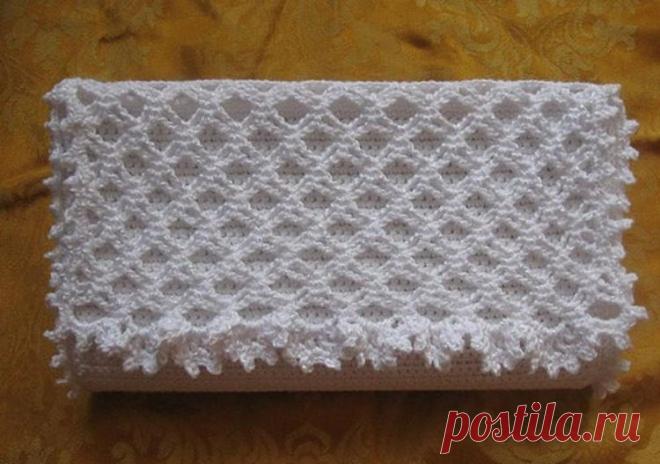 Белоснежный клатч крючком. Мастер-класс со схемами от Craft-Craft.