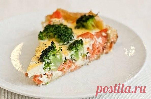 Запеченный лосось с брокколи