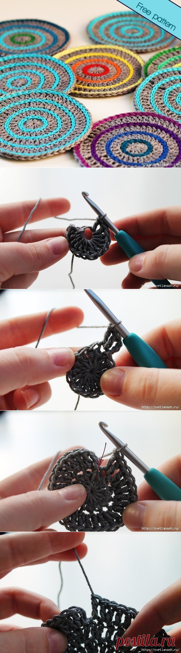 Подставочки под чашки-кружки крючком