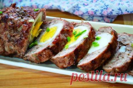 Вкусно и недорого: рулет из куриного фарша с яйцом и беконом – рецепт | По Секрету Всему Свету | Яндекс Дзен