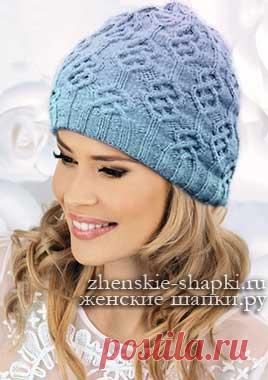 Женские шапки спицами (20 фото) описание шапки спицами