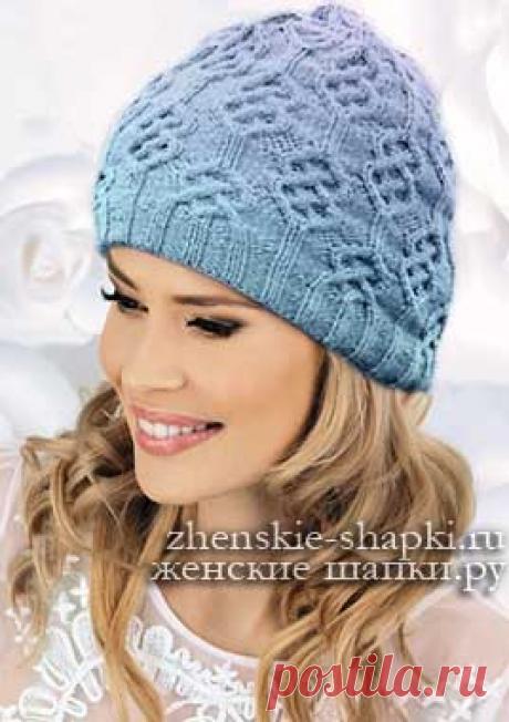 Женские шапки спицами (20 фото) описание шапки спицами