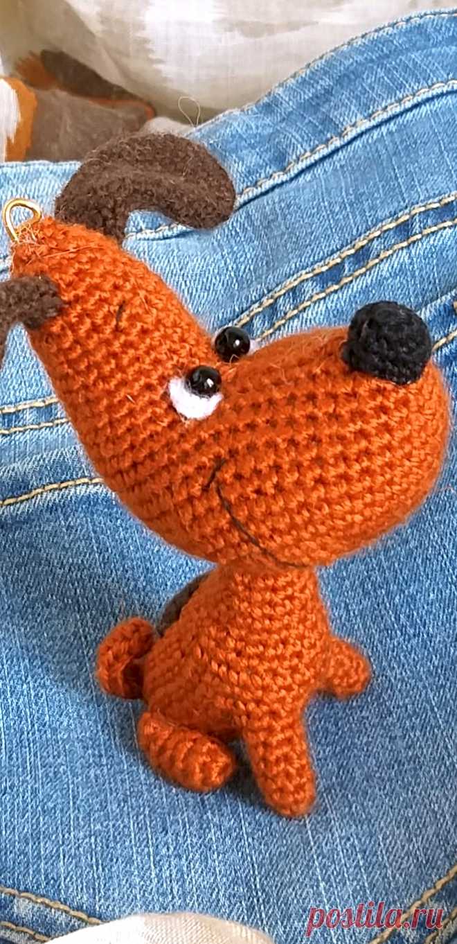PDF Весёлый Щенок крючком. FREE crochet pattern; Аmigurumi animal patterns. Амигуруми схемы и описания на русском. Вязаные игрушки и поделки своими руками #amimore - собака, пёс, маленькая собачка, щенок, пёсик.