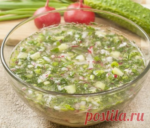 Вкусная окрошка на минеральной воде