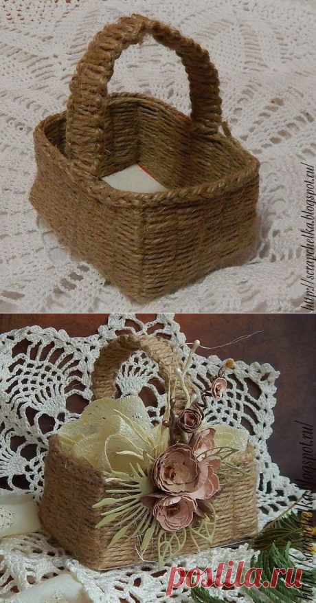 Корзиночка в эко-технике.