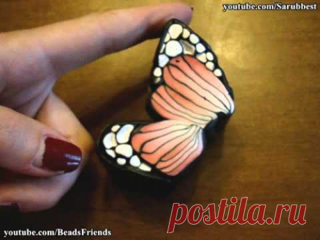 BeadsFriends: Polymer Clay - How To Make A Butterfly Cane | Butterfly Cabochon with Polymer Clay