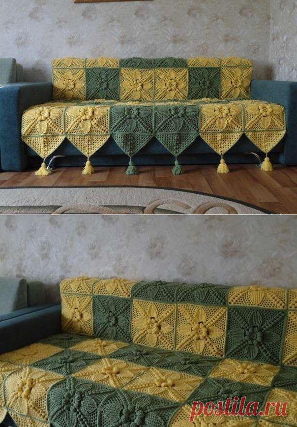 Шикарный плед из мотивов. Вязание крючком | Умелые ручки