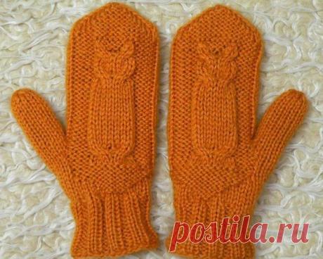 Двойные рукавички с совушками (Вязание спицами) – Журнал Вдохновение Рукодельницы