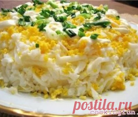 Салат из сайры под сыром