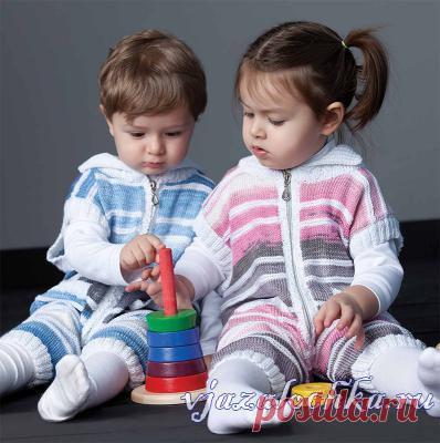 Детские комбинезоны спицами