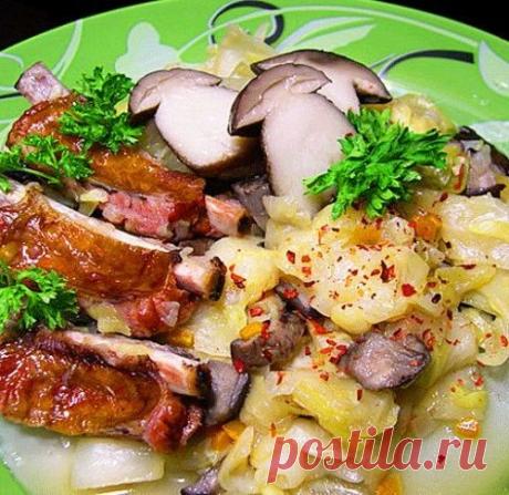 РЕБРЫШКИ С ГРИБАМИ В ГОРШОЧКЕ