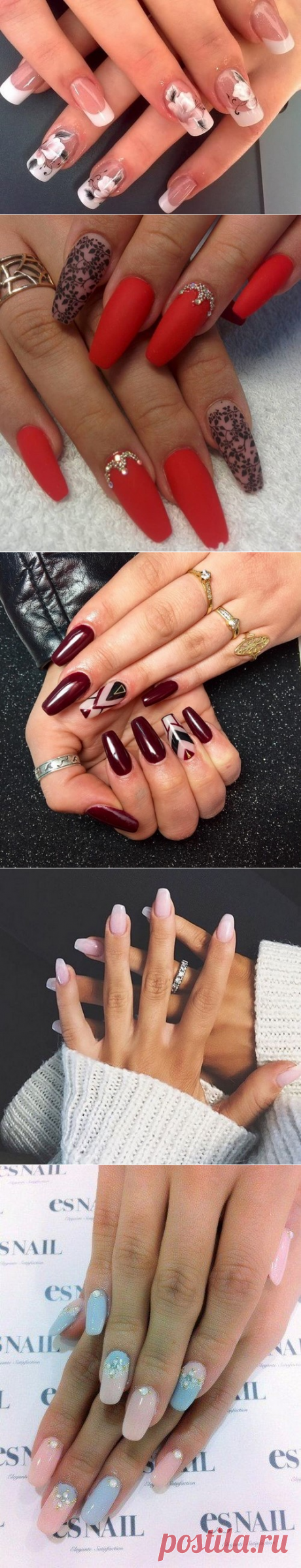 Красивый маникюр на длинные ногти фото, модный дизайн маникюра на длинные ногти