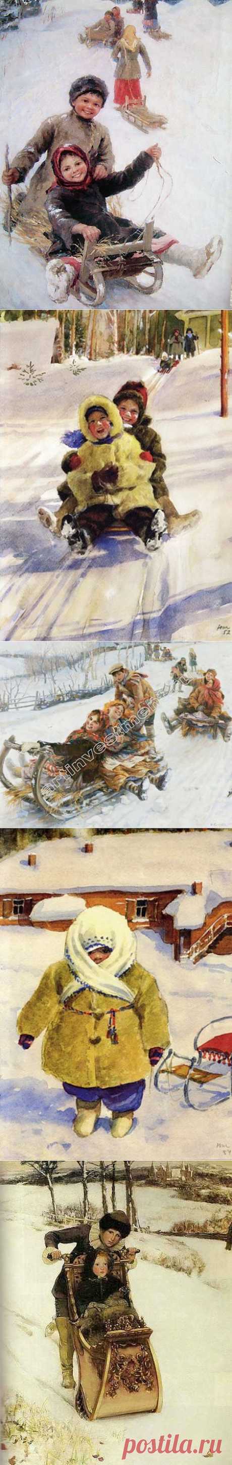 Игры в живописи...Сани (часть 4)..