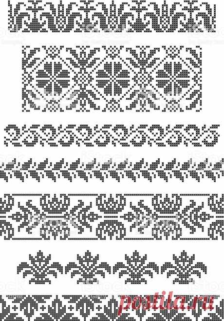 Borders Embroidery Stockvectorkunst en meer beelden van Abstract 121223046 | iStock