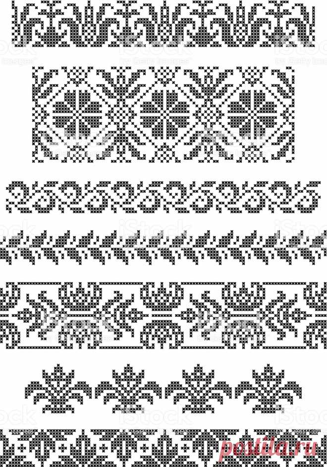 Borders Embroidery Stockvectorkunst en meer beelden van Abstract 121223046 | iStock