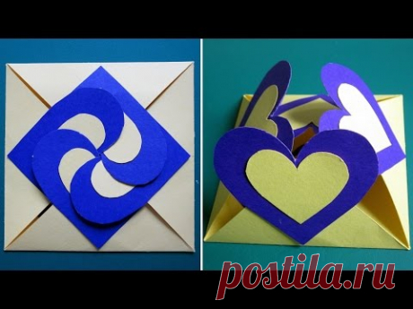 Love card sealed with hearts - learn how to make a heart-lock greeting card - EzyCraft