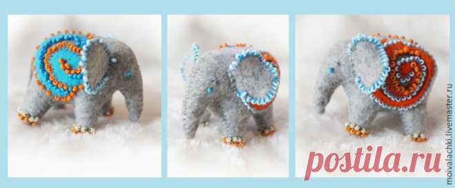 Слоники на счастье из фетра - Ярмарка Мастеров - ручная работа, handmade