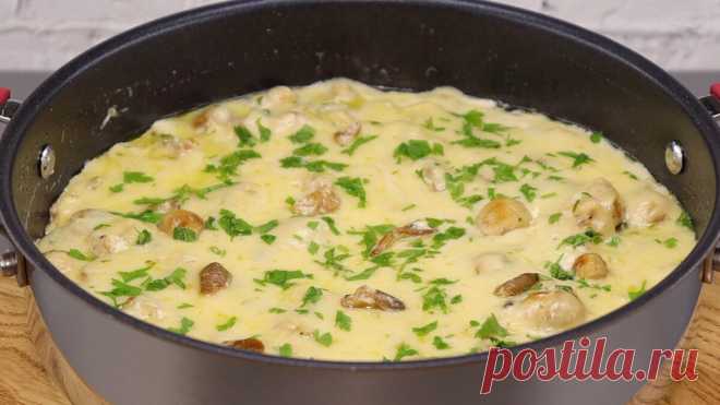 Быстрый и вкусный жюльен с курицей и грибами на сковороде менее, чем за полчаса | Евгения Полевская | Это просто | Дзен