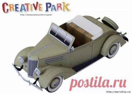 Форд Convertible Cabriolet из бумаги. Готовые шаблоны для распечатки