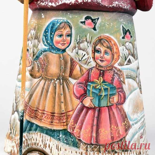 Russian Wooden Santa with Kids