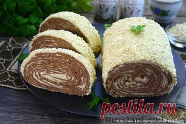 Праздник в каждом ломтике: рулет из печёночных блинчиков