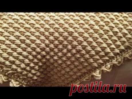 Шаль платок крючком (очень простой узор)/ How to crochet a shawl