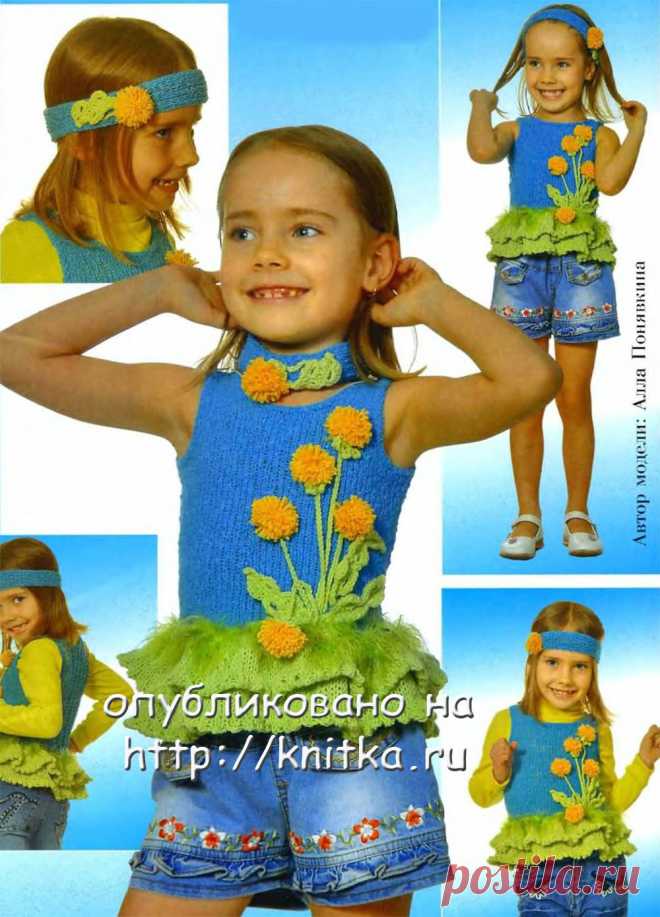 Кофточка для девочки, связанная спицами