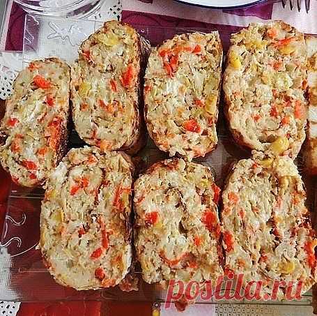 Овощная запеканка-рулет с творогом и яйцом.