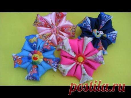 DIY/МК/Бантики для самых маленьких с новым лепестком "Веселый". Bows for the smallest