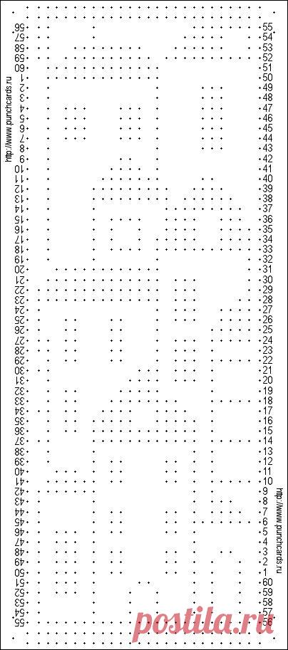 Просмотр рисунка перфокарты с раппортом 24 петли, пересчёт на две фонтуры, печать перфокарты