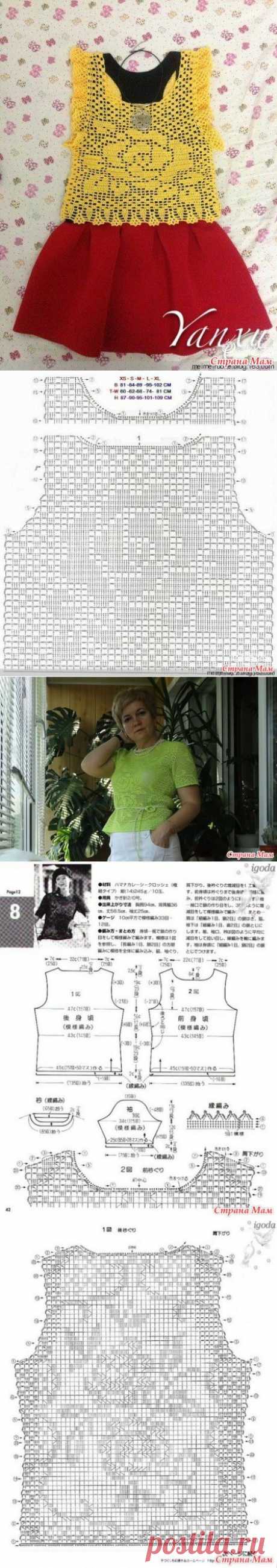 Подборочка летних топов крючком - Вязание - Страна Мам