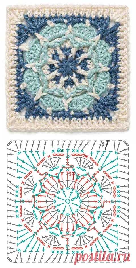 Топ 30 квадратных мотивов крючком для вашей фантазии. Четкие схемы. | Oksana HandMade | Дзен