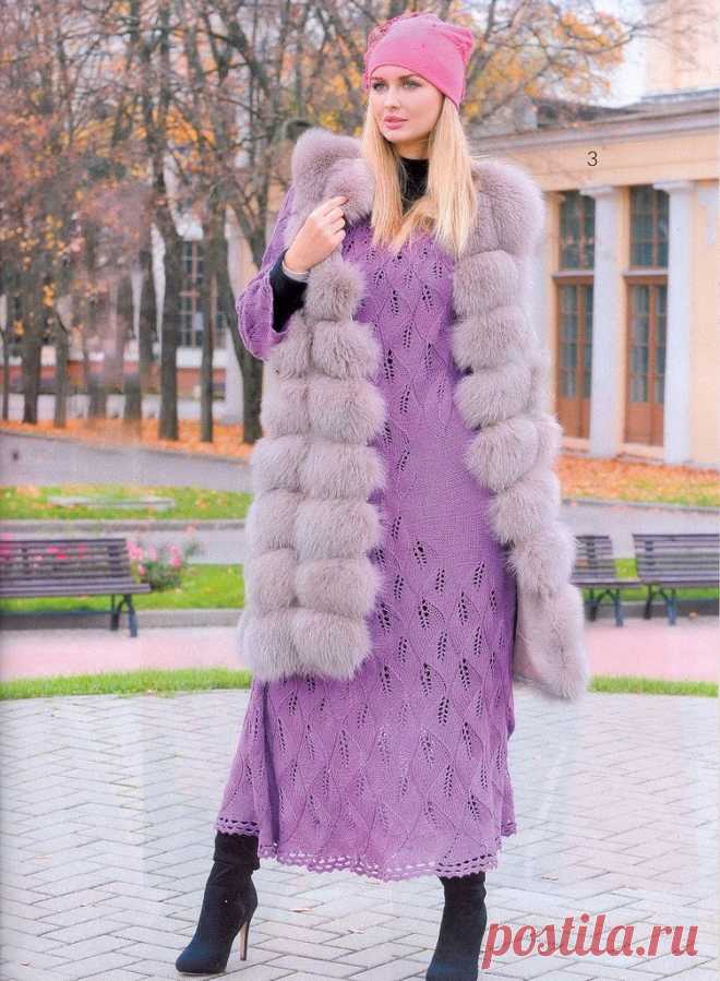 Сногсшибательное теплое платье спицами — HandMade