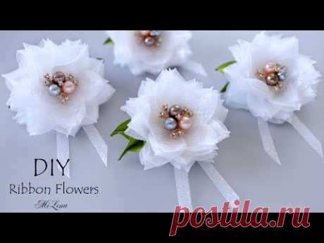 🌸 ЦВЕТЫ ИЗ ЛЕНТЫ 🌸 DIY RIBBON FLOWERS 🌸