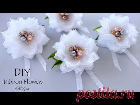 🌸 ЦВЕТЫ ИЗ ЛЕНТЫ 🌸 DIY RIBBON FLOWERS 🌸