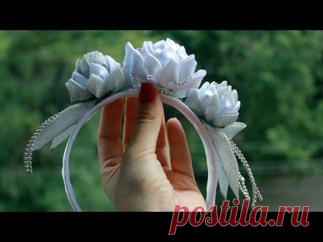 Мастер класс Ободок Канзаши (Астры)