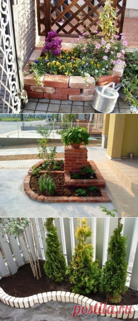 Клумбы из кирпича, практичные и аккуратные &amp;#8212; 6 соток