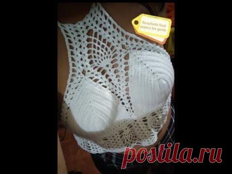 #2 parte de crop top 💕😍 tejido a Crochet