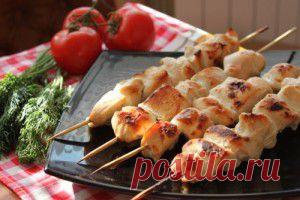 Готовим в духовке домашний шашлык из курицы в кефире