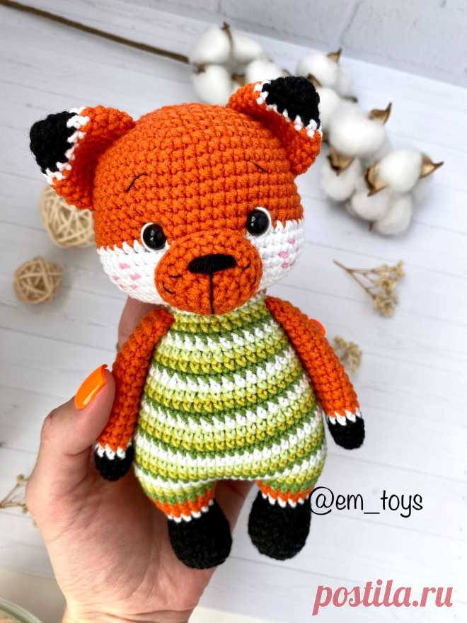 PDF Малыш Лисёнок крючком. FREE crochet pattern; Аmigurumi animal patterns. Амигуруми схемы и описания на русском. Вязаные игрушки и поделки своими руками #amimore - лиса, лисица, лисёнок, лисичка.