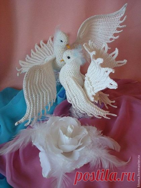 МК+МК Голубь Королевский+Голубка. Авторская работа - белый,подарок для влюбленных