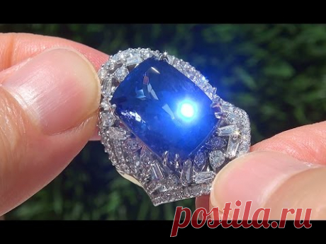 GIA Certified 18.94 ct FLAWLESS Natural Tanzanite Diamond 18k Gold Vintage Estate Ring - A131621