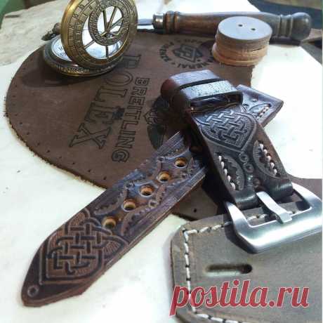 Brown Leather Watch Strap Horween for Men – GORIANI